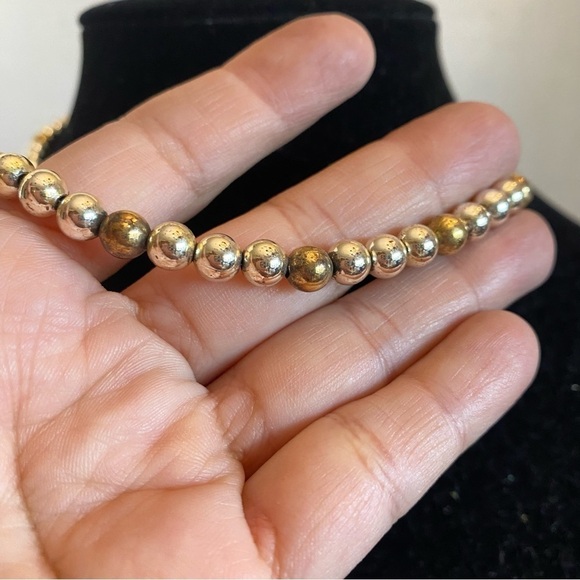 Napier Vintage Gold and SilverTone Beaded Choker Necklace - Picture 8 of 13
